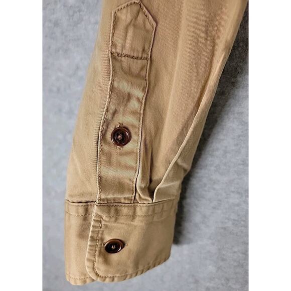 Lauren Jeans Co RALPH LAUREN Womens Sz 2 Dress Cotton Safari Tan Roll Tabs Belt - Picture 9 of 16